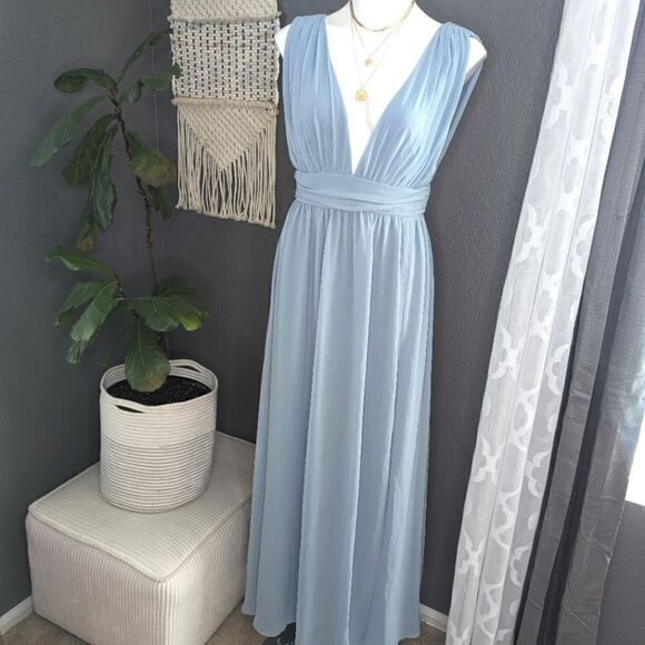 Lulu's Heavenly Hughes Maxi Dress-Light Blue - Picture 3 of 11